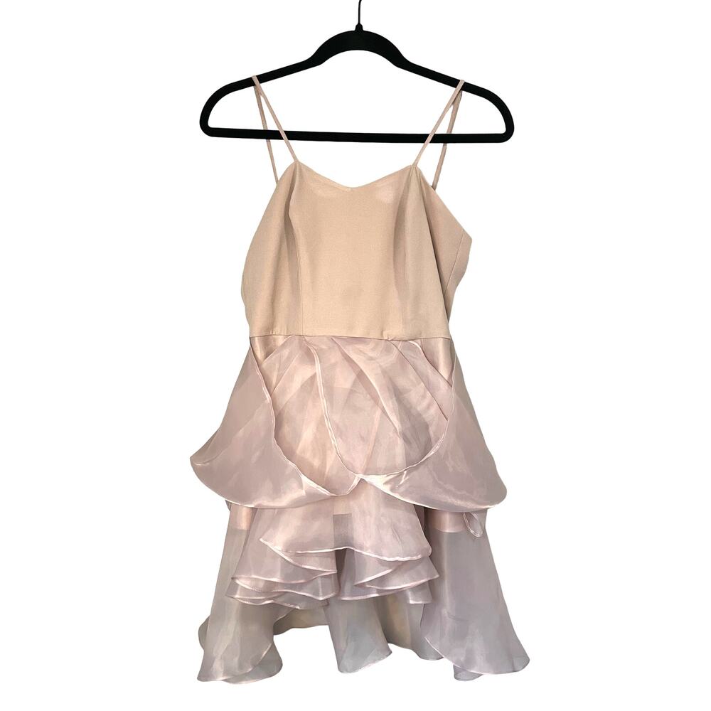 Organza Mini Dress Blush Pink Tulle sz S